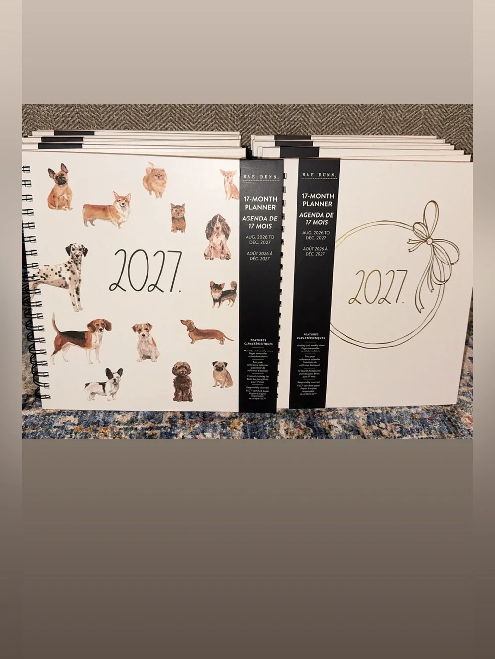 NWT Rae Dunn 2027 Hardback 17 Month Planner Calendar HTF Monthly Weekly Views